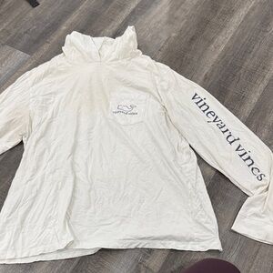 Vineyard Vines Cream Hoodie with Logo